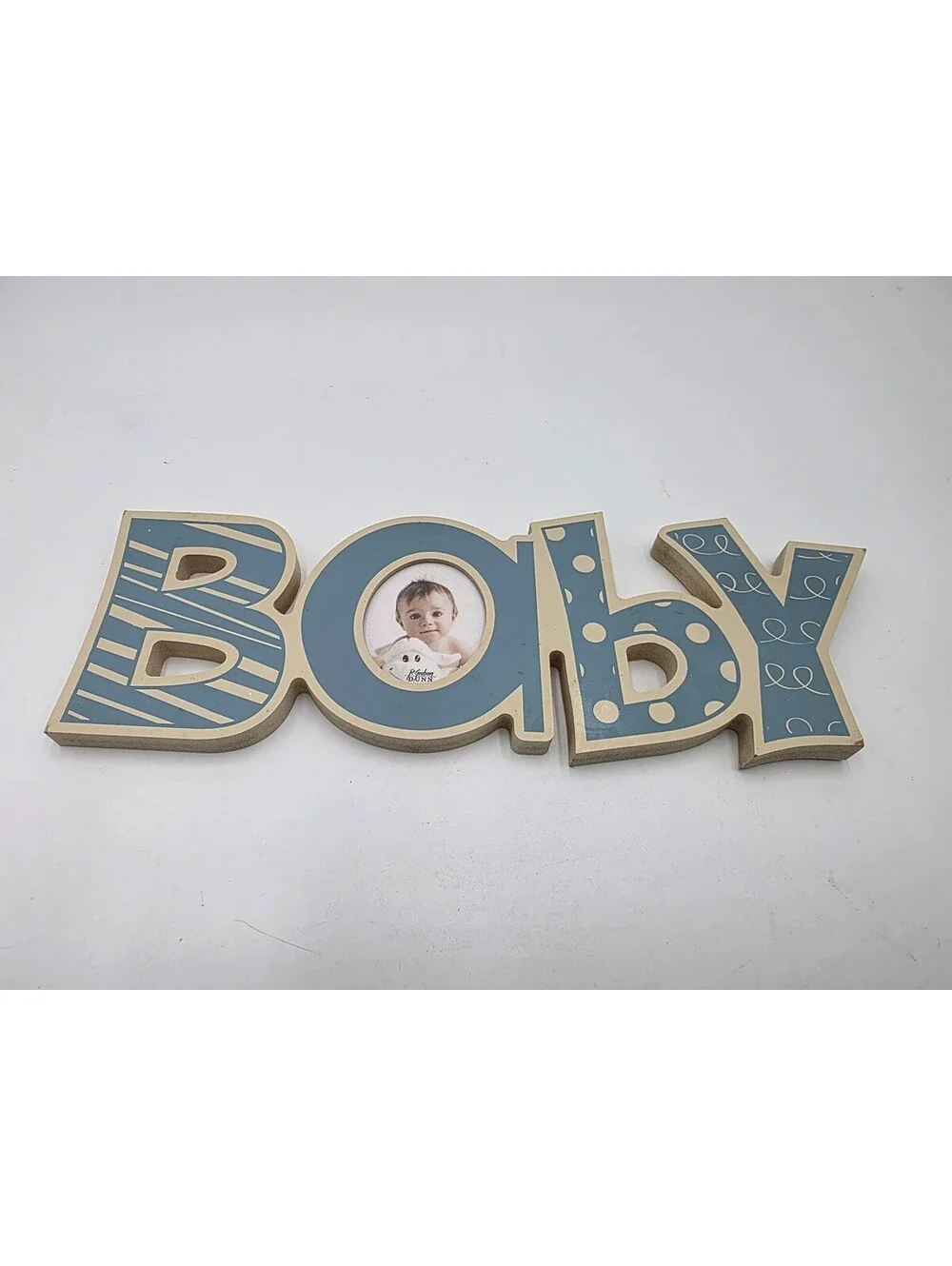 Decorative 'BABY' Photo Frame in Blue and Beige